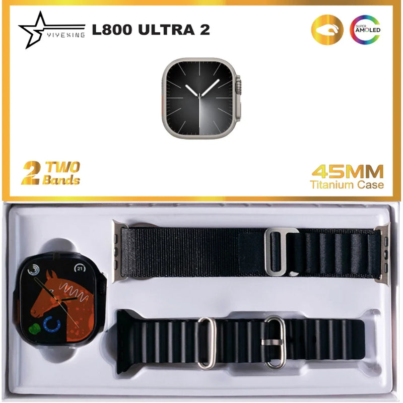 Relógio Inteligente Ultra 9 2024: 2.2" Tela 49mm, Bússola, Série 9