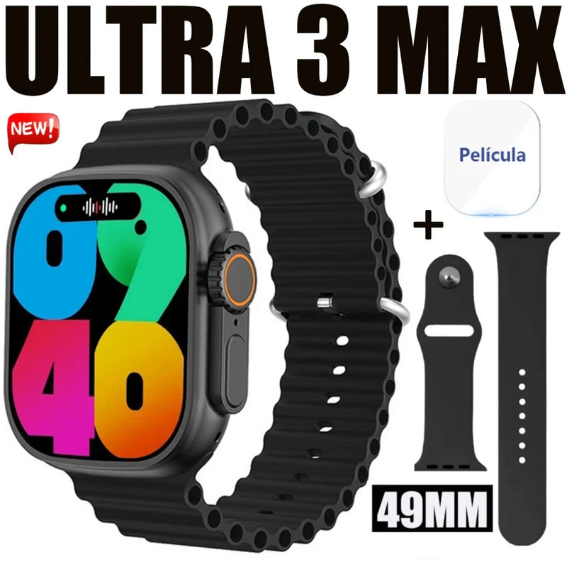 Smartwatch Watch Ultra 3 Max 2024: Super Amoled e Prova D'Água 49mm