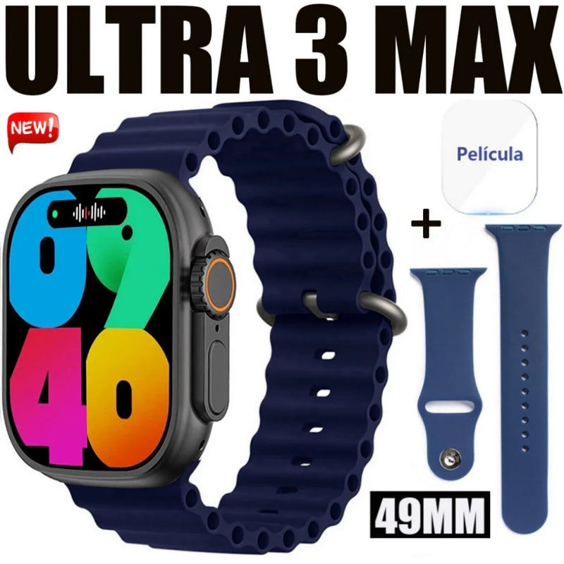 Smartwatch Watch Ultra 3 Max 2024: Super Amoled e Prova D'Água 49mm